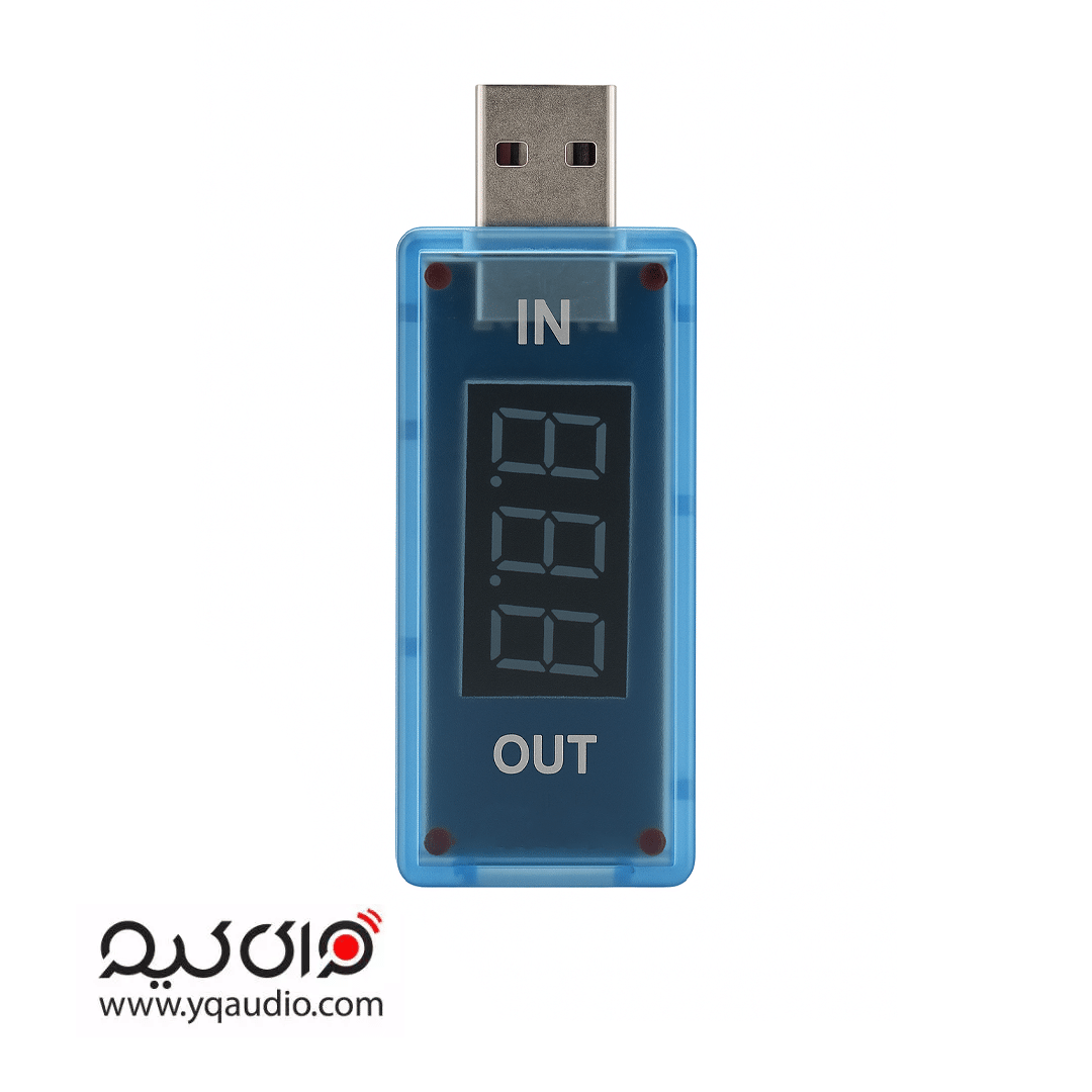 تستر USB مدل Car Man Accessories با نمایشگر دیجیتال IN/OUT برای تست ولتاژ و جریان پورت USB